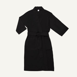 An essential robe in graphite gray color.