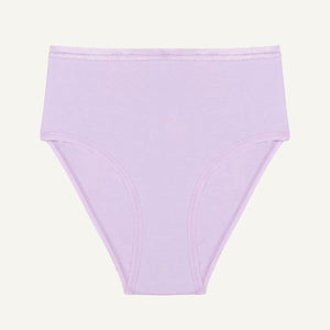 A high rise brief in petal light purple color.