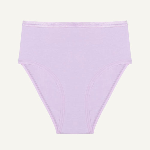 A high rise brief in petal light purple color.