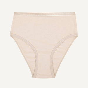 A high rise brief in stone beige color.