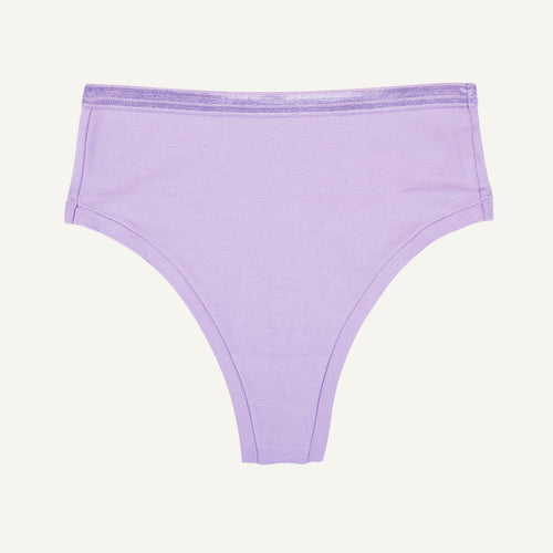 A petal light purple high rise organic cotton thong underwear.