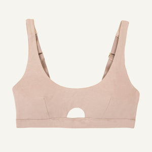 A keyhole soft bra in stone beige color.