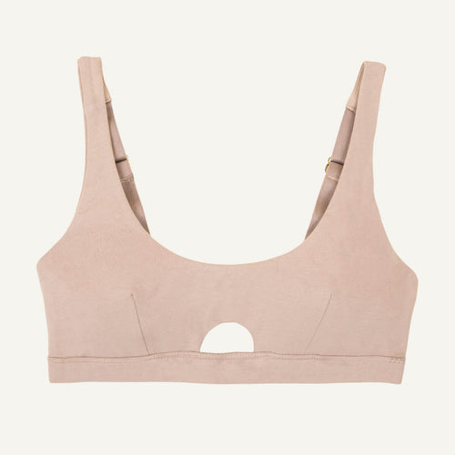 A keyhole soft bra in stone beige color.
