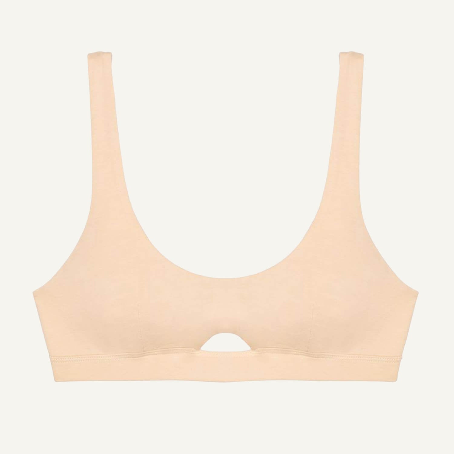 Organic Cotton Keyhole Soft Bra in Wheat