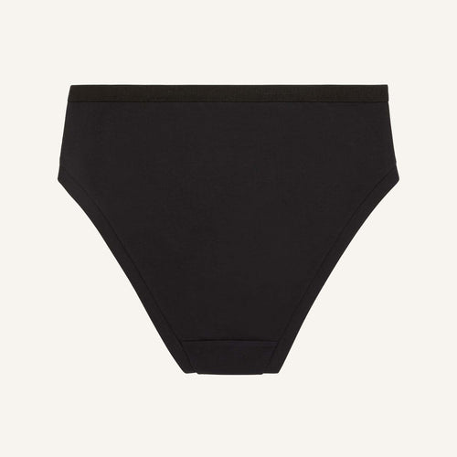 A mid rise bikini in carbon black color.
