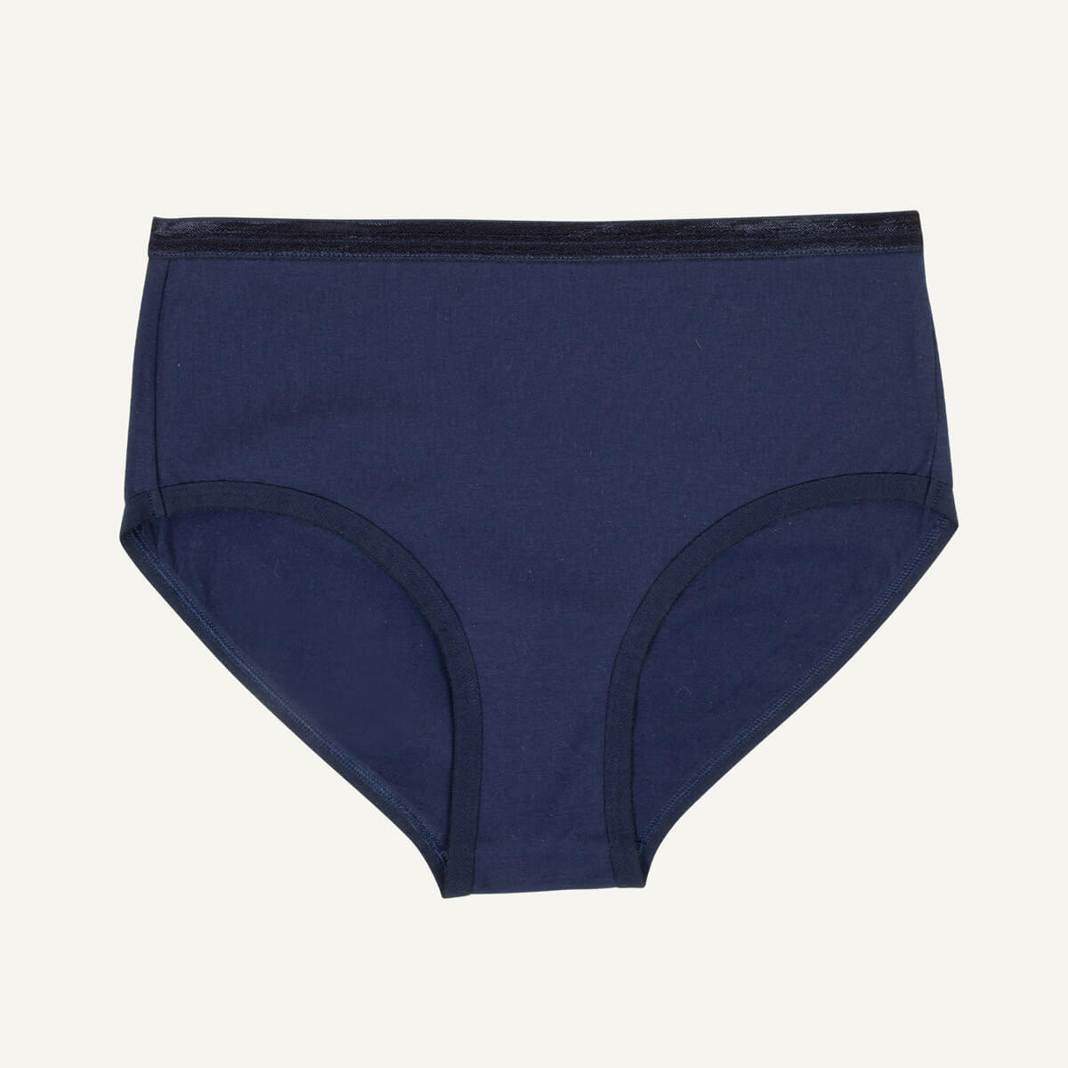 A mid-rise brief in marine blue color.