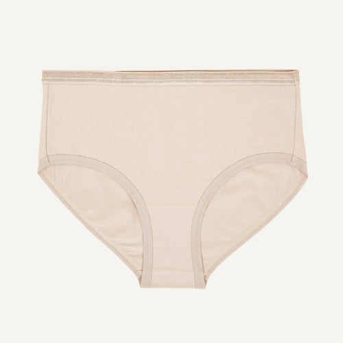 A mid-rise brief in stone beige color.