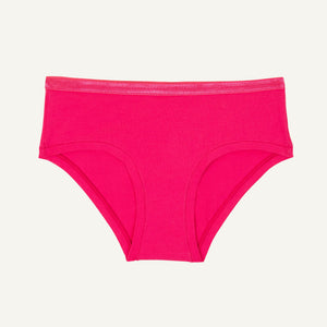 A mid rise hipster in aurora pink color.