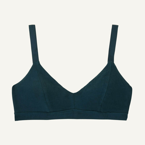 A triangle soft bra in meridian teal color.