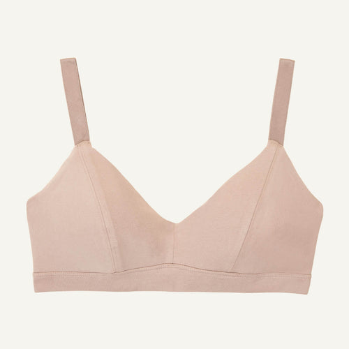 A triangle soft bra in stone beige color.