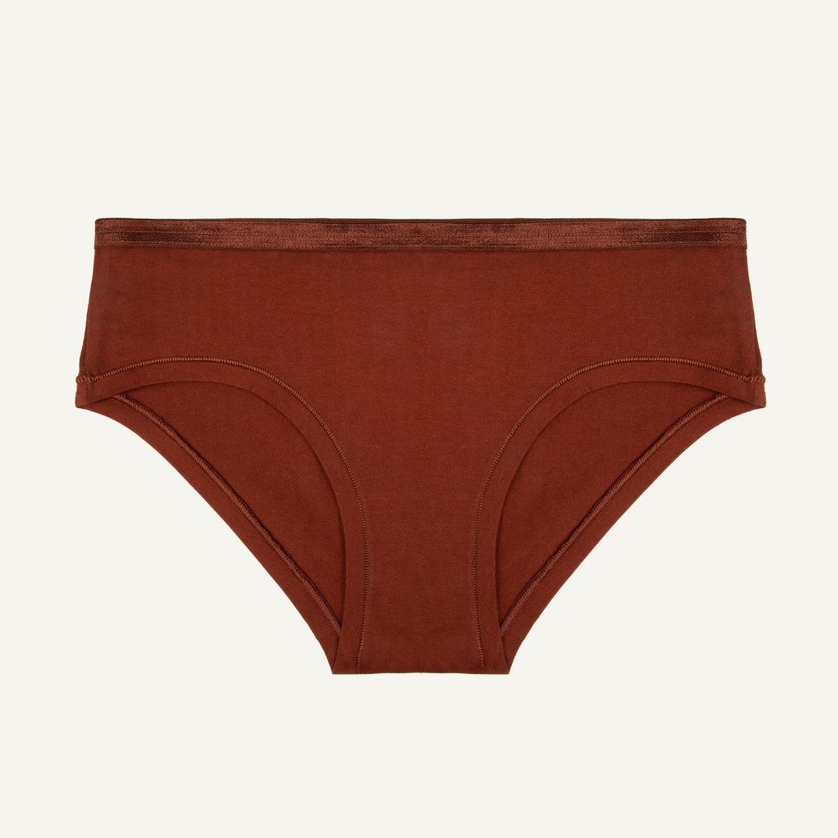 A mid-rise hipster underwear in cacao brown color.