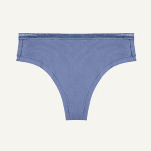A mid-rise thong underwear in a solid gale color.