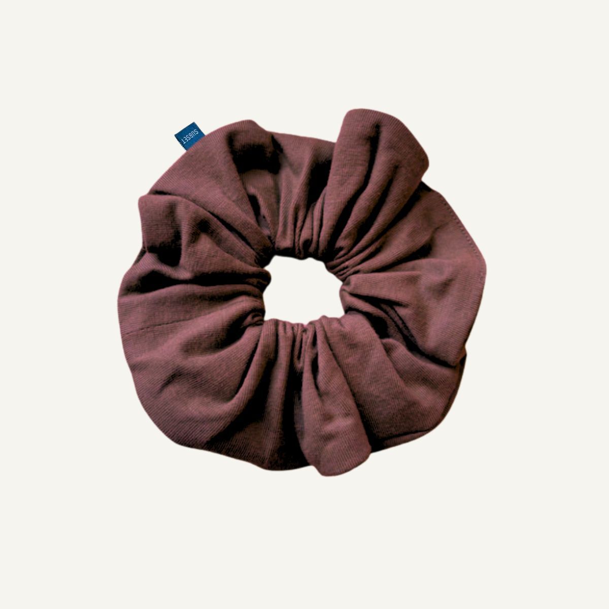 Brown organic cotton scrunchie