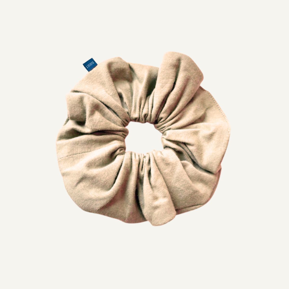 Beige organic cotton scrunchie
