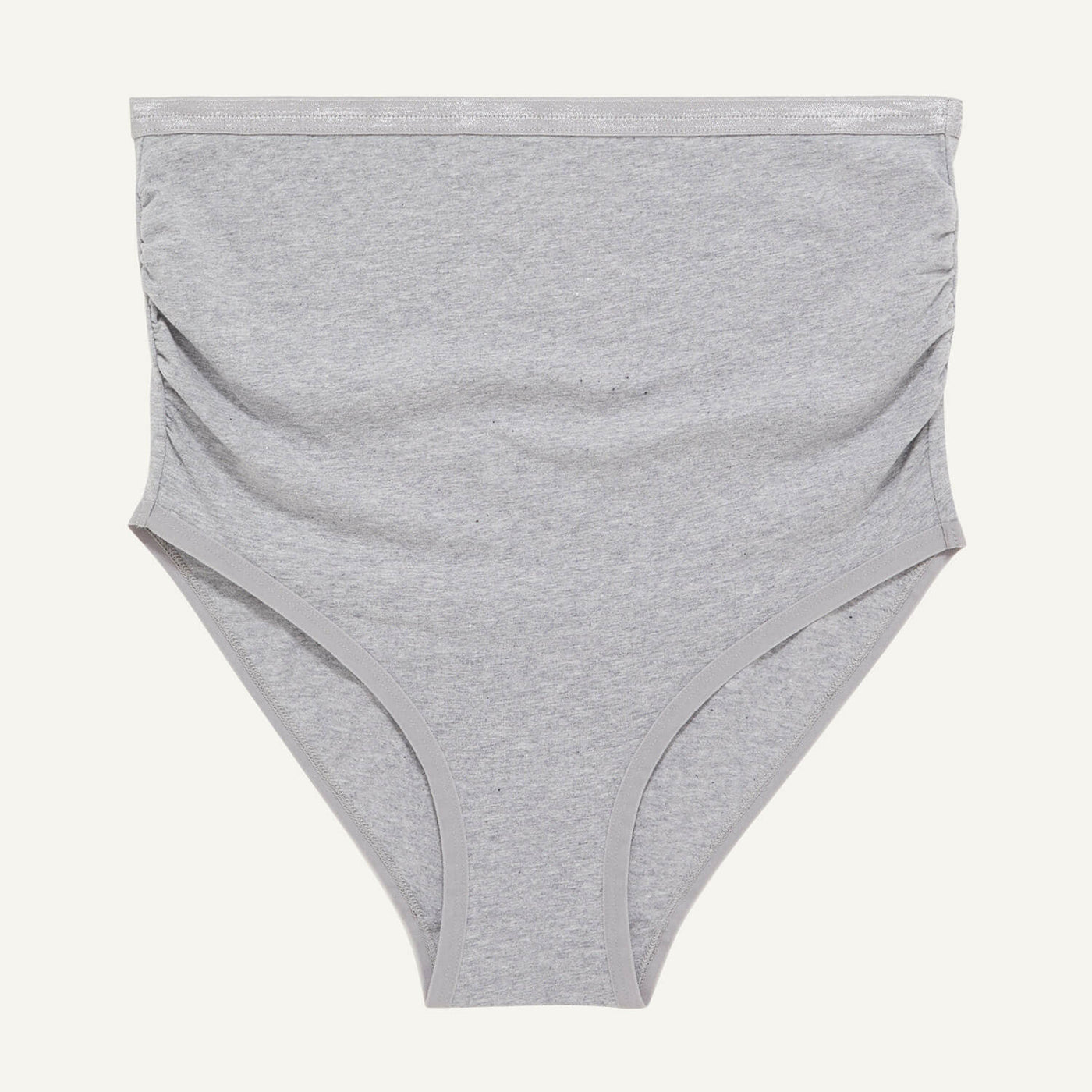 A maternity above belly brief in lunar gray color.