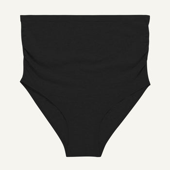 A maternity above belly brief in carbon black color.