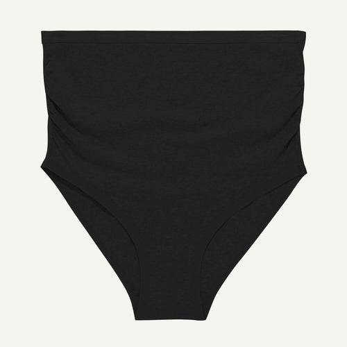 A maternity above belly brief in carbon black color.