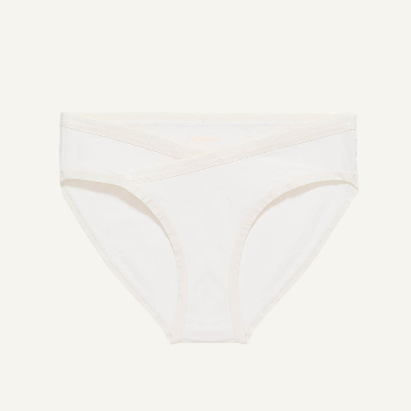 A maternity below belly brief in cloud nine white color.