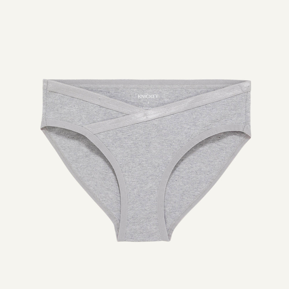 A maternity below belly brief in lunar gray color.