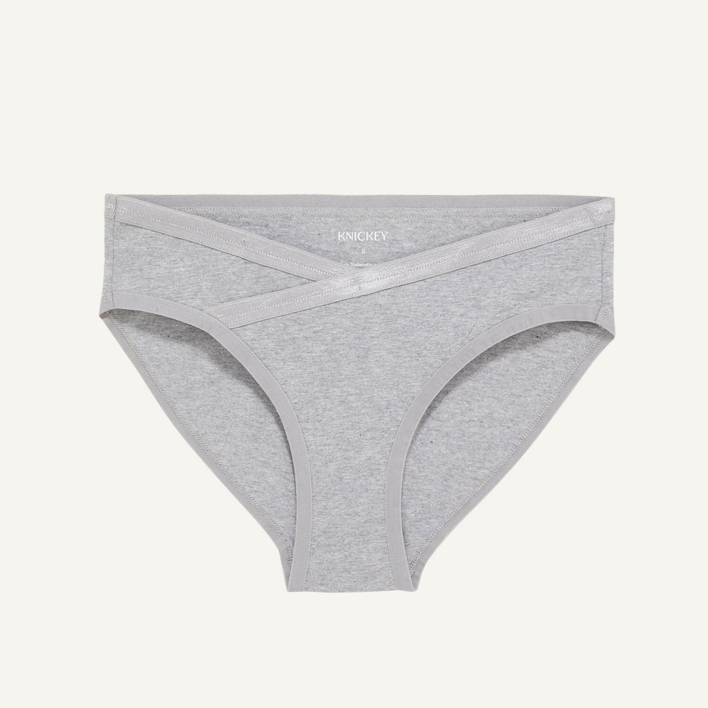 A maternity below belly brief in lunar gray color.