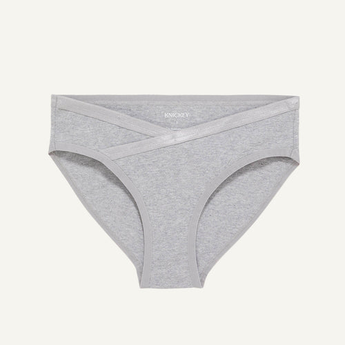 A maternity below belly brief in lunar gray color.
