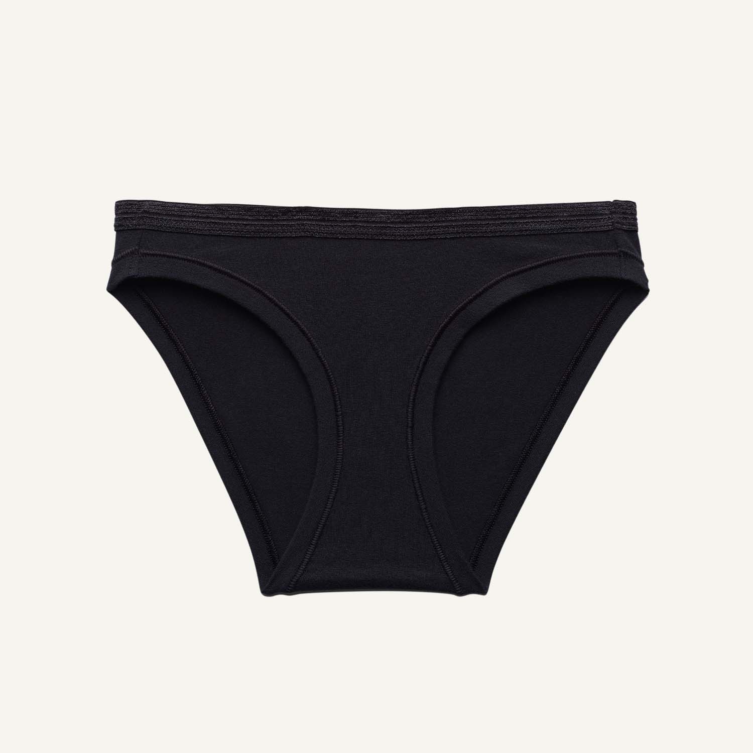 Organic Cotton Low-Rise Bikini in Carbon (No Leg Elastic)