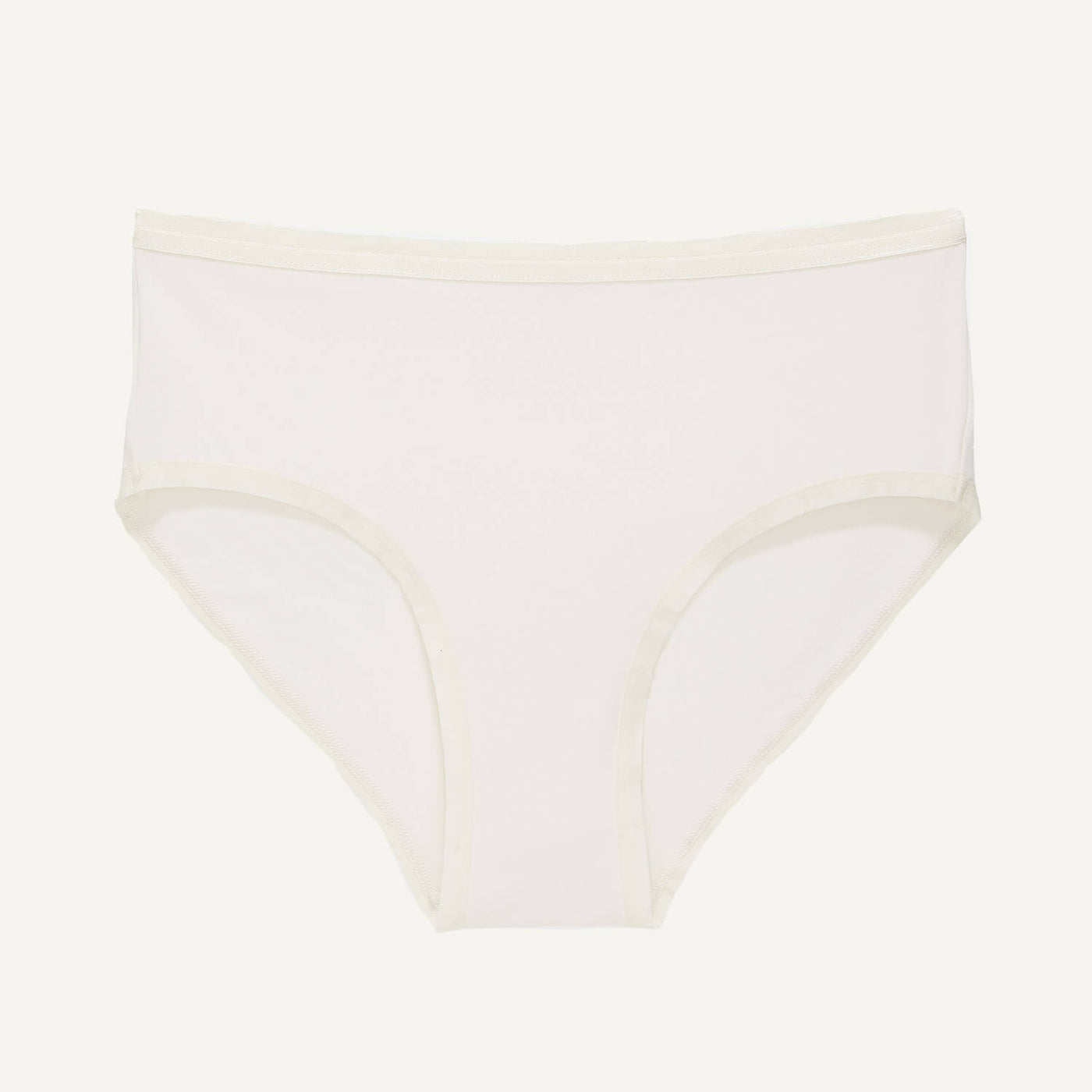 A mid rise brief in cloud nine white color.