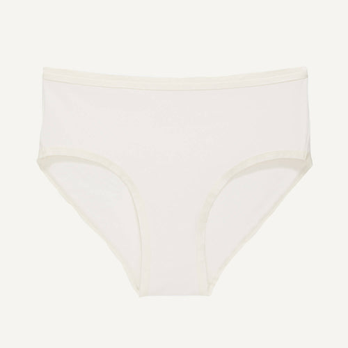 A mid rise brief in cloud nine white color.