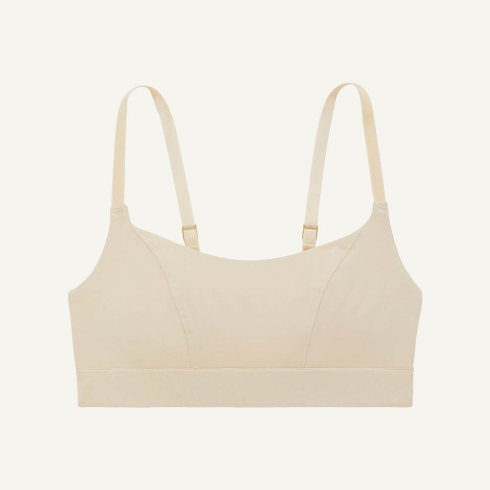 A tank bralette in wheat beige color.