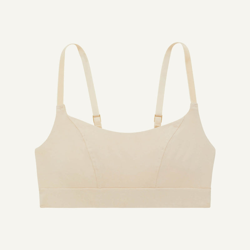 A tank bralette in wheat beige color.