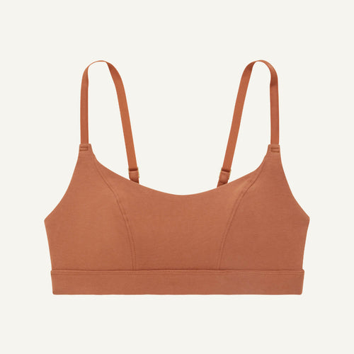 A tank bralette in spice brown color.