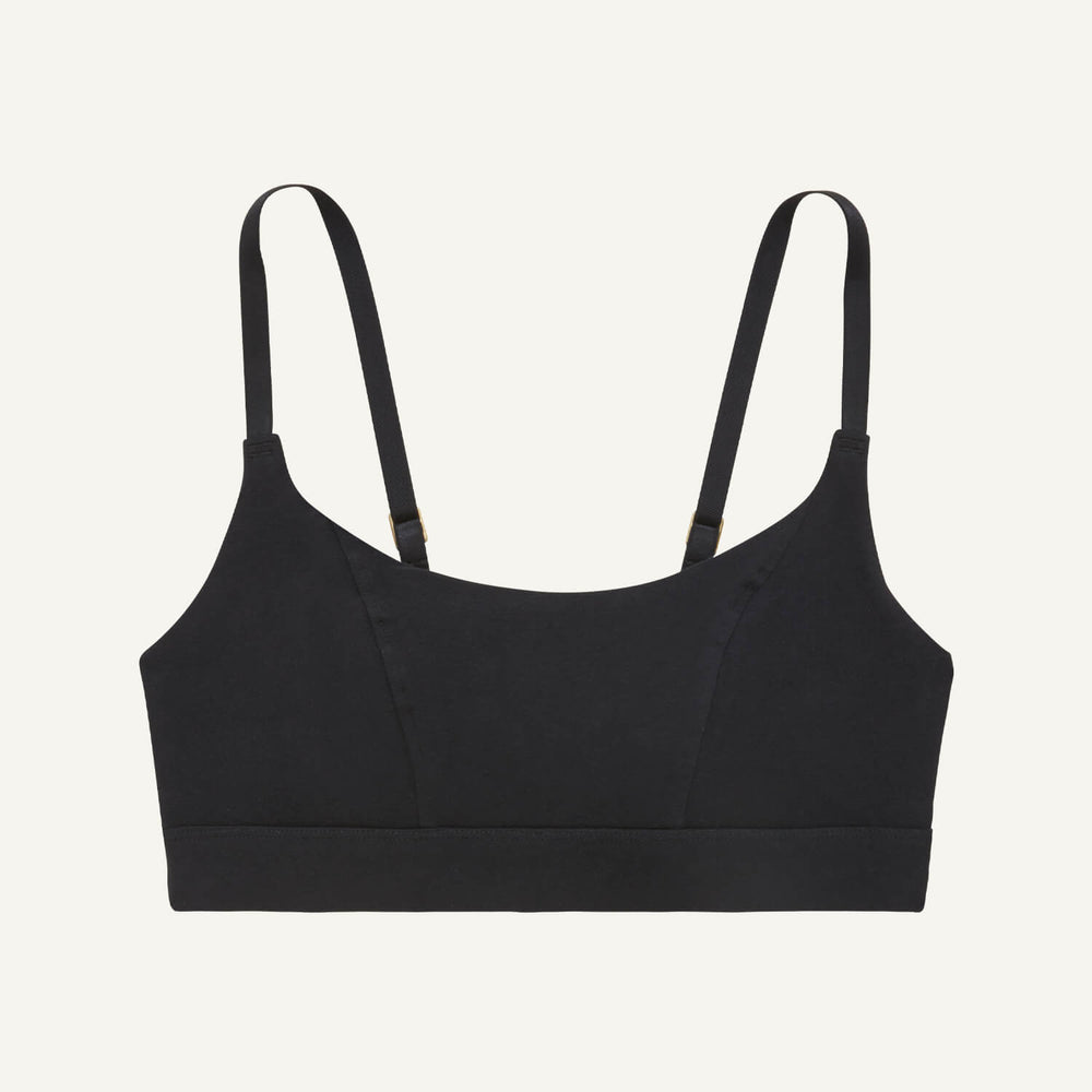 A tank bralette in carbon black color.