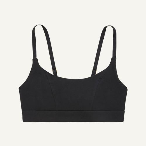 A tank bralette in carbon black color.