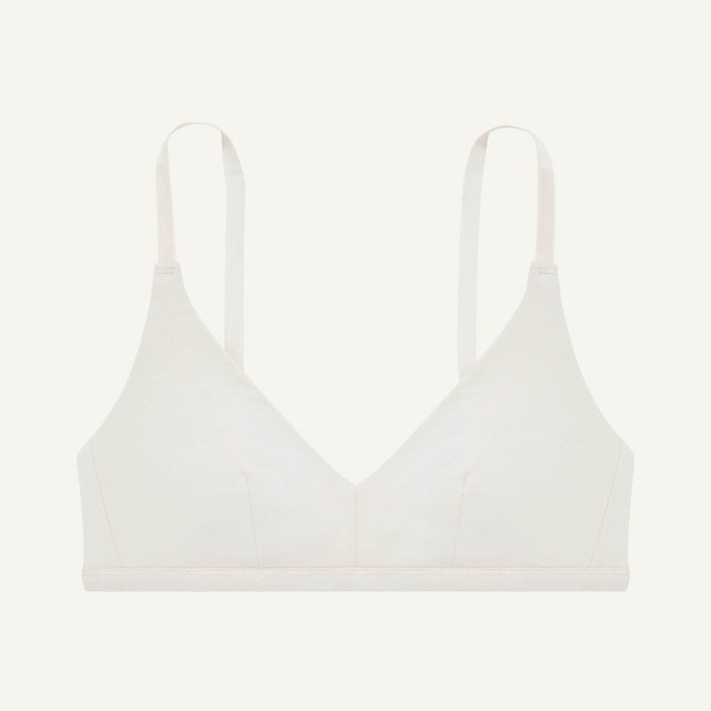 A triangle bra in cloud nine white color.