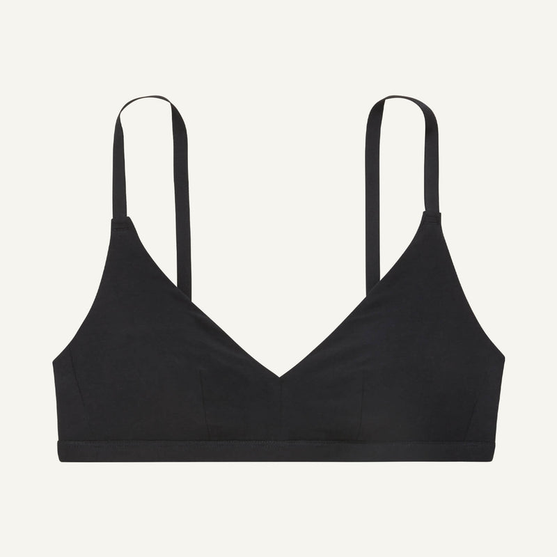 A triangle bra in carbon black color.